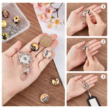 DIY Interchangeable Dome Office Lanyard ID Badge Holder Necklace Making Kit, Including Brass Snap Buttons, Alloy Snap Keychain Making, 304 Stainless Steel Cable Chains Necklaces, Halloween Themed Pattern, Button: 18.5x9mm, 12Pcs/set, 1 Set