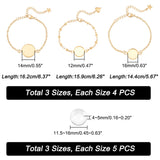 DIY Blank Dome Flat Round Link Bracelet Making Kit, Including 304 Stainless Steel Bracelet Making with Cabochon Settings, Glass Cabochons, Golden, 27Pcs/box