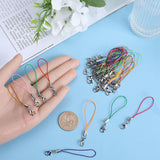 Polyester Cord Mobile Making Cord Loops, with Iron Findings and Aluminum Lobster Claw Clasps, Mixed Color, 6.8cm