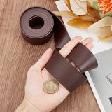 2M Flat Single Face Lychee Pattern Imitation Leather Band, Coconut Brown, 37.5x1.8mm, about 2.19 Yards(2m)/Roll