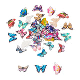 Printed Alloy Enamel Big Pendants, Butterfly, Mixed Color, Mixed Color, 7.4x7.2x1.7cm