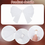 Bowknot Organza Shoe Decorations, White, 175x185x8mm