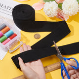 9M Cotton Ribbon, Twill Tape Ribbon, Double Herringbone Ribbon, for Carpet Decor, Flat, Black, 2 inch(50mm), about 9.84 Yards(9m)/Bag