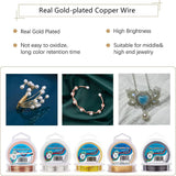 Round Craft Copper Wire, Golden, 0.4mm, 26 Gauge