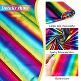 Color-striped Polyester Bronzing Fabric, for DIY Crafting and Clothing, Colorful, 150x0.03cm