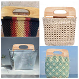 2Ppcs Wood Bag Handles, Rectangle, for Handbag Replacement Accessories, Navajo White, 29.3x9.4x0.9cm, Inner Diameter: 12.5x4.85cm and 26.6x0.65cm