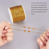 Round Elastic Cord, with Polyester Outside and Rubber Inside, Goldenrod, 1mm, 100m/roll