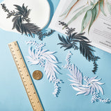 4Pcs 4 Styles Leaf Computerized Embroidery Cloth Iron on/Sew on Patches, Costume Accessories, Appliques, Mixed Color, 170x80x0.8mm, 1pc/style
