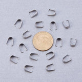 304 Stainless Steel Pinch Bails, Stainless Steel Color, 10.5x8x0.5mm, about 20pcs/box