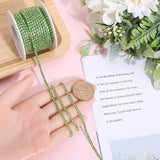 1 Roll Electrophoresis Iron Rhinestone Strass Chains, Rhinestone Cup Chains, with Spool, Peridot, SS8.5, 2.4~2.5mm, about 10 Yards/roll