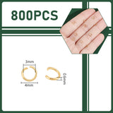 800Pcs 304 Stainless Steel Jump Rings, Open Jump Rings, Metal Connectors for DIY Jewelry Crafting and Keychain Accessories, Real 18K Gold Plated, 22 Gauge, 4x0.6mm, Inner Diameter: 3mm