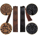 1 set Rosewood & African Blackwood Bookmarks Set, Laser Engraving, Rectangle, Butterfly Pattern, 148x25mm, 2pcs/set