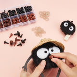 Resin Doll Nose with Washers, Craft Nose, for Crochet Toy and Stuffed Animals, Triangle, Black, 6~12x8~16.5x14~18mm, Pin: 3~5mm, 130pcs/box