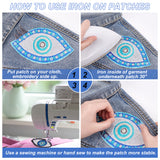 6Pcs 6 Style Polyester Sequin Evil Eye Appliques, Iron on/Sew on Clothing Patches, Mixed Color, 93~136x161~237x1~1.5mm, 1pc/style