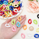 Opaque Acrylic Linking Rings, Quick Link Connectors, for Curb Chains Making, Twist, Mixed Color, 30x21x6mm, Inner Diameter: 16x8mm, 200pcs/set