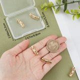 6Pcs Brass Micro Pave Cubic Zirconia Beads, Hollow, Tube with Heart, Real 18K Gold Plated, 21.5x6mm, Hole: 3.5mm