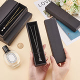 Kraft Paper Jewelry Boxes, Necklace/Watch Boxes, with Sponge, Rectangle, Black, 18x4.5x3.3cm