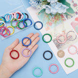 30Pcs 15 Colors Zinc Alloy Spring Gate Rings, Round Ring, Mixed Color, 33x4mm, 6 Gauge, Inner Diameter: 25mm, 2pcs/color