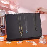 Wooden Necklace Display Stands, Necklace Organizer Holder with Base, Rectangle, Black, Finish Product: 8x37x27cm