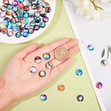 Flatback Glass Cabochons for DIY Projects, Dome/Half Round with Mixed Patterns, Mixed Color, Starry Sky Pattern, 12x4mm, 140pcs/box