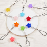 Acrylic Star Charms Mobile Strap, Nylon Cord Mobile Accessories Decoration, Mixed Color, 10.8cm, 9pcs/set