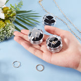 Transparent Plastic Ring Boxes, Jewelry Box, Black, 3.8x3.8x3.8cm