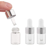 2ml Glass Dropper Bottles, with Disposable Plastic Transfer Pipettes, Essential Oils Pipettes Dropper, White, 1.6x4.3cm, Capacity: 2ml