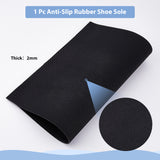 Anti Skid Rubber Shoes Bottom, Wear Resistant Raised Grain Repair Sole Pad for Boots, Leather Shoes, Rectangle, Black, 285x382x2mm