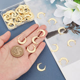 50Pcs Rack Plating Brass Connector Charms, Long-Lasting Plated, Moon Links, Golden, 22x16.5x1mm, Hole: 1.2mm
