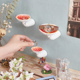 3Pcs 3 Style Resin Wall Sconce Candle Holder, Mushroom Wall Mounted Candlestick, Mixed Color, 7.5~9.5x4.7~7.2x5~6.6cm, Hole: 9x13.5mm, Inner Diameter: 4.1~6.7cm, 1pc/style