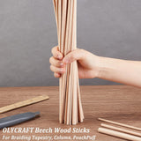 36Pcs 6 Style Beech Wood Sticks, Round Dowel Rod, for Braiding Tapestry, Column, PeachPuff, 300x3~10mm, 6pcs/style