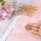 150Pcs 316 Surgical Stainless Steel Hoop Earring Findings, Wine Glass Charms Rings, Real 18K Gold Plated, 20x0.7mm, 21 Gauge
