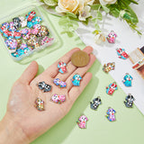 48Pcs 6 Colors Alloy Enamel Pandants, Lead Free & Cadmium Free,  Platinum, Dog Charm, Mixed Color, 21.5x16x2mm, Hole: 1.8mm, 8pcs/color