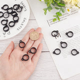 20Pcs Silicone Pendant, for Electronic Stylus & Lighter Making, Ring, Black, Inner Diameter: 13mm