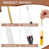 Glass Hydrometer, Alcohol 0-200 Proof & 0-100 Tralle Tester, with Iron Sand inside, for Brewing, Lab Supplies, Yellow, 268x16.5mm
