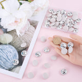 50Pcs 1-Hole Cloth Buttons, with Aluminium Findings, Flat Round Button, Beige, 19x9mm, Hole: 2x2.5mm