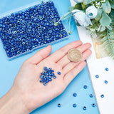 Resin Beads, Flat Round, Evil Eye, Dark Blue, 7.5~8x5~5.5mm, Hole: 1.6mm