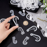 180Pcs 3 Style PP Plastic Display Snap Hooks, Package Clip Hanger, for Shirt Dress Underwear Sock Gloves, Ghost White, 38~56x20~31x2~3.5mm, Inner Diameter: 10~21mm, 60pcs/style