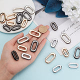 24Pcs 6 Style Zinc Alloy Screw-in Grommet Eyelet Findings, for Bag Making, Oval, Mixed Color, 29.5~37x16~19x4.5~5mm, 4pcs/style