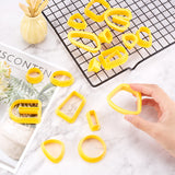 Plastic Clay Pressed Molds Set, Clay Cutters, Clay Modeling Tools, Trapezoid/Square/Arch, Yellow, 24.5~61.5x17~57x15mm, 18 style, 1pc/style, 18pcs/set