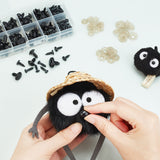 Resin Doll Craft Eyes and Noses with Washers, for Crochet Toy and Stuffed Animals, Oval, Black, 5~13x6~17x14~16mm, Pin: 3~6mm, 125pcs/box