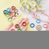 30Pcs 15 Colors Zinc Alloy Spring Gate Rings, Round Ring, Mixed Color, 20x3.5mm, 7 Gauge, Inner Diameter: 13mm, 2pcs/color