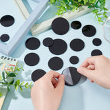 100Pcs 4 Style Acrylic Flat Round Action Figure Display Bases, with 4Pcs Acrylic Double-sided Pads, Black, Base: 25~49.5x3mm