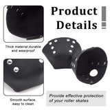 PVC Leather Roller Skate Toe Guard, Roller Skate Toe Cap, Trapezoid, Black, 104x56mm, Hole: 4mm & 22mm