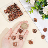 36Pcs 9 Style Walnut Wood Stud Earring Findings, with Hole and 304 Stainless Steel Pin, with 80Pcs Plastic Ear Nuts, Mixed Color, 17~17.5x17~18mm, Hole: 1.6~1.8mm, Pin: 0.7~0.8mm, 4Pcs/style