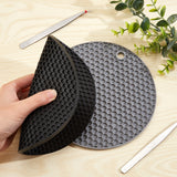 2Pcs Silicone Hot Pads, with 2Pcs Iron Beading Tweezers, Mixed Color, 132~175x9.6~175x2~6mm, Hole: 12mm
