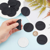 12Pcs Silicone Drink Coasters, Non-Slip Cup Mat, with Adhesive, Flat Round, Black, 50x2mm