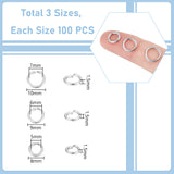304 Stainless Steel Jump Rings, Open Jump Rings, Stainless Steel Color, 8~10x1.5mm, Inner Diameter: 5~7mm, 300pcs/box