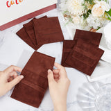Velvet Jewelry Flap Pouches, Folding Envelope Bag for Earrings, Bracelets, Necklaces Packaging, Rectangle, Coconut Brown, 96x90x2.5mm