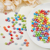 200Pcs 10 Colors Handmade Porcelain Beads, Round, Mixed Color, 8~8.5x7~8mm, Hole: 2.5~3mm, 20pcs/color